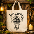 Tote bag tissé "Sauvageonne"